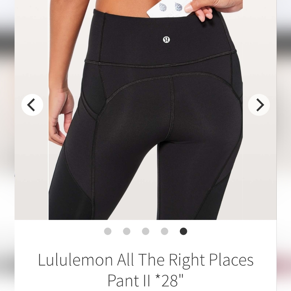 Lululemon All The Right Places 28 in Leggings Size 8 - Black